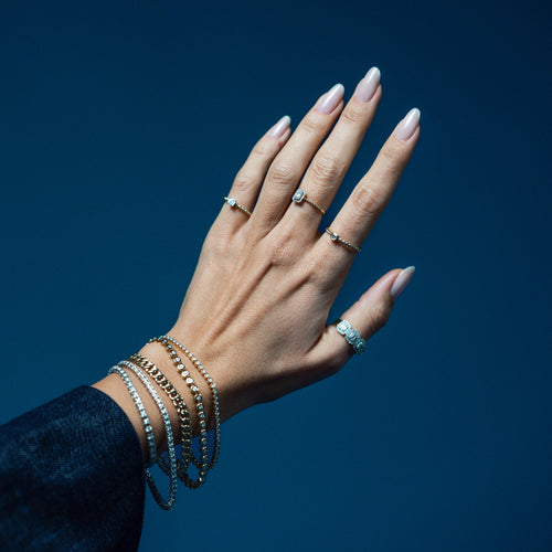 Classic Line Tennis Bracelet - Klasyczna złota bransoletka tenisowa z diamentami 0,77 ct