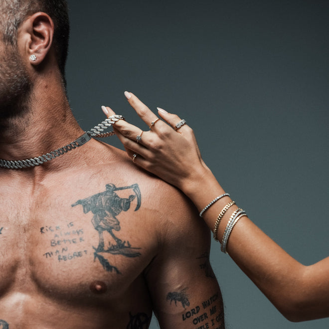 Royal Pavé Diamond Chain - Złoty naszyjnik Royal Pavé Diamond