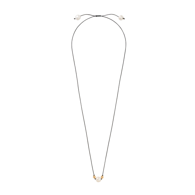 Choker z perłą na jedwabnym sznurku