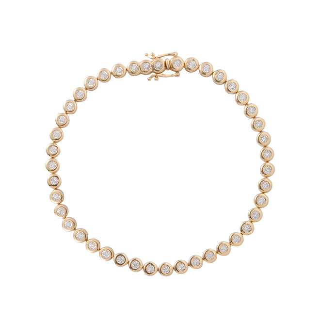 Medium Bubble Tennis Bracelet – Bransoletka tenisowa z żółtego złota z diamentami o okrągłym szlifie 0,51 ct