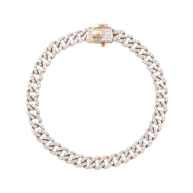 Złota bransoletka Diamond Cuban Link