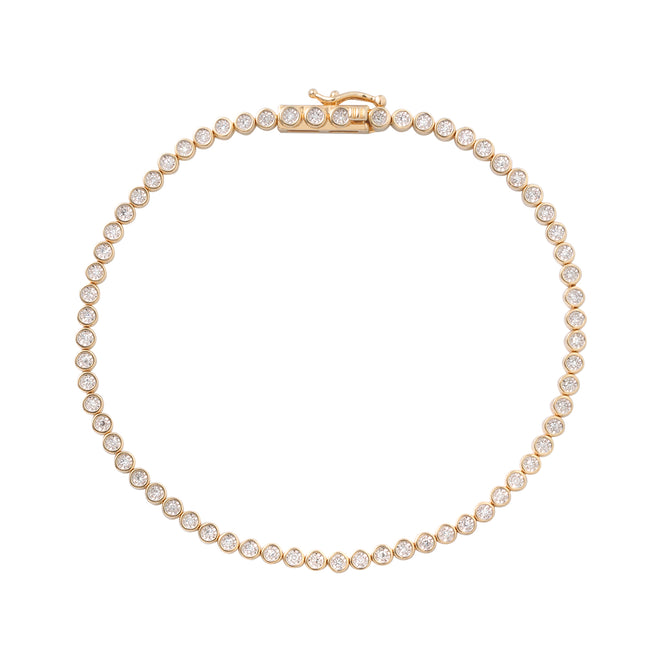 Small Bubble Tennis Bracelet - Bransoletka tenisowa z żółtego złota z diamentami o okrągłym szlifie 0,33 ct