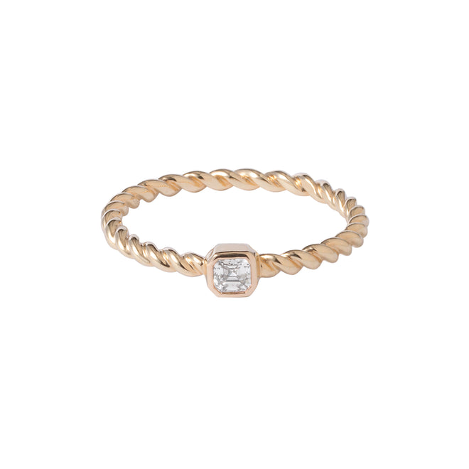 Bubble Ring – Pierścionek z żółtego złota z diamentami w oprawie kulistej