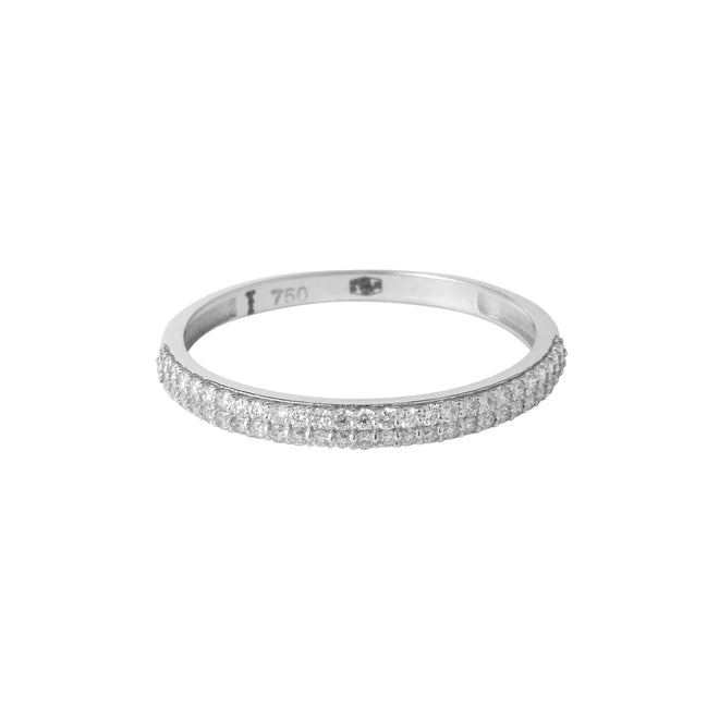 Classic Line Ring – Pierścionek z białego złota z diamentami