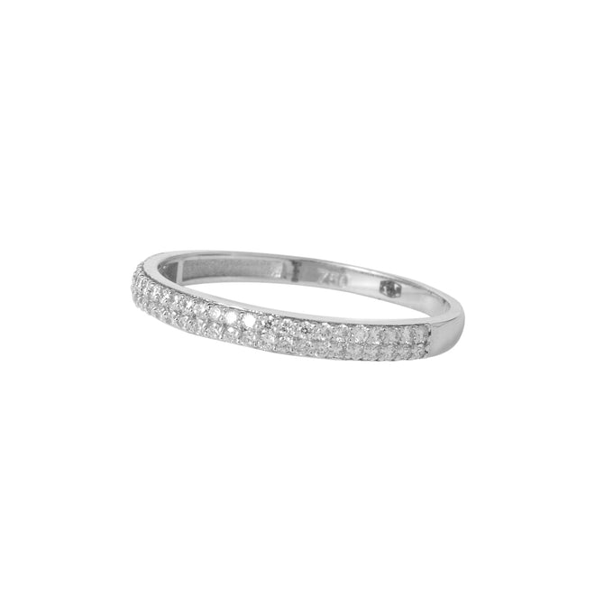 Classic Line Ring – Pierścionek z białego złota z diamentami
