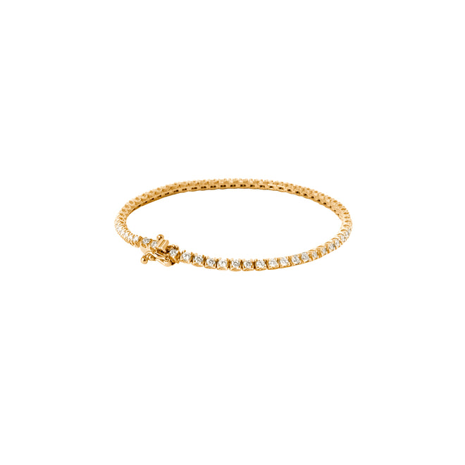 Classic Line Tennis Bracelet - Klasyczna złota bransoletka tenisowa z diamentami 0,77 ct
