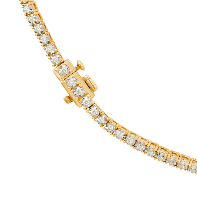 Classic Line Tennis Bracelet - Klasyczna złota bransoletka tenisowa z diamentami 1,05 ct