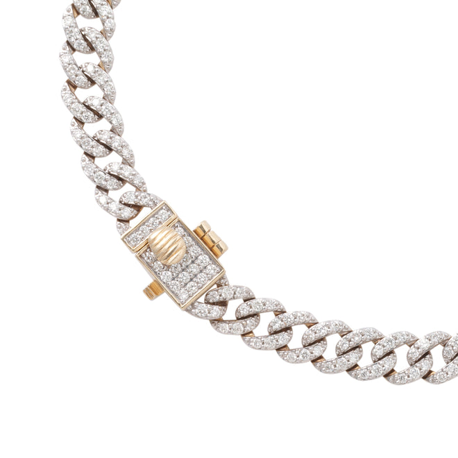 Złota bransoletka Diamond Cuban Link