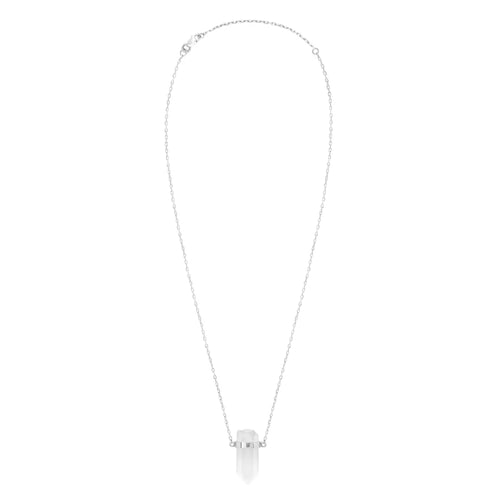 Srebrny naszyjnik Gaia z kryształem górskim