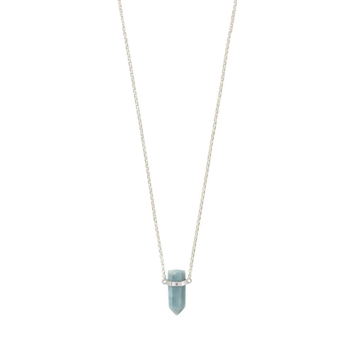 Srebrny naszyjnik z niebieskim opalem