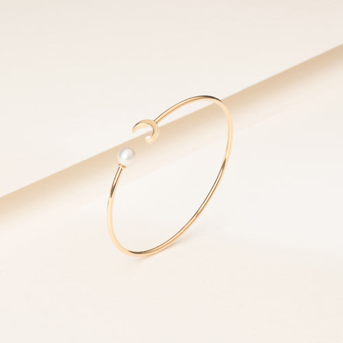 Złota bransoletka z perłą i diamentem New Moon