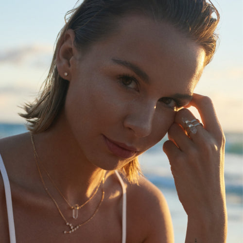 Złote kolczyki z diamentami