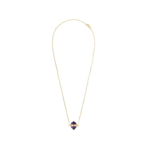 Złoty choker z ametystem