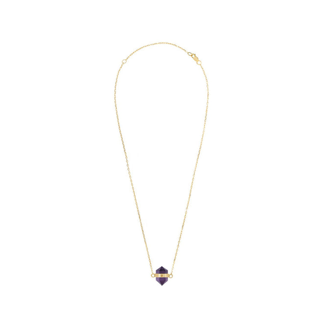 Złoty choker z ametystem