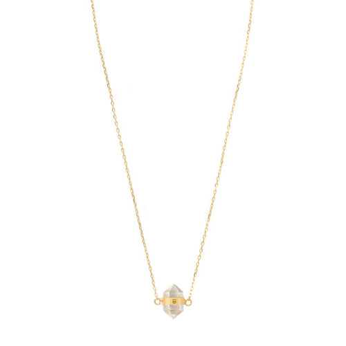 Złoty choker z kryształem górskim