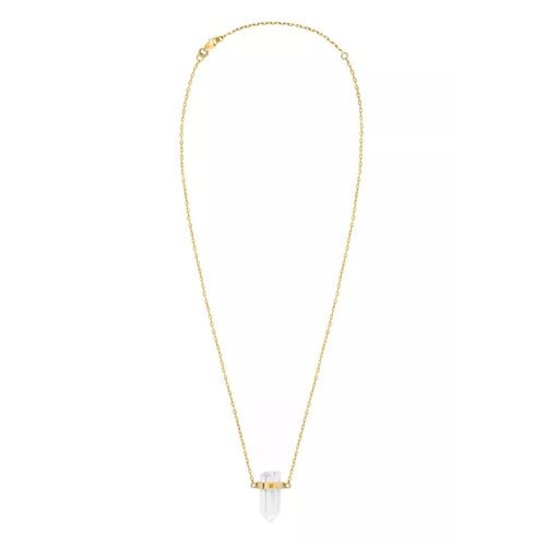 Złoty choker Gaia z mini kryształem górskim