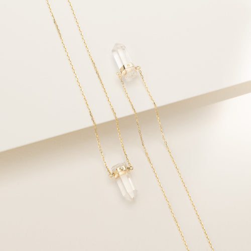 Złoty choker Gaia z mini kryształem górskim