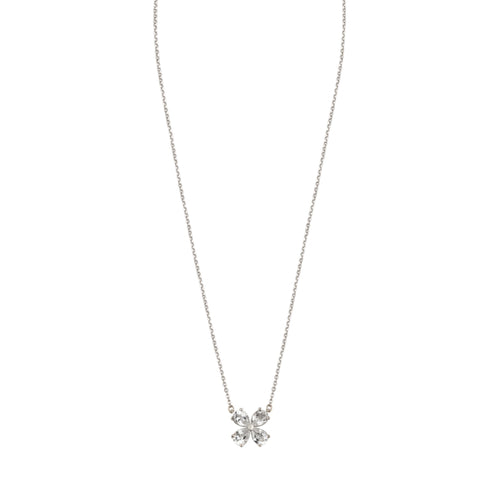 Złoty naszyjnik koniczynka z topazem