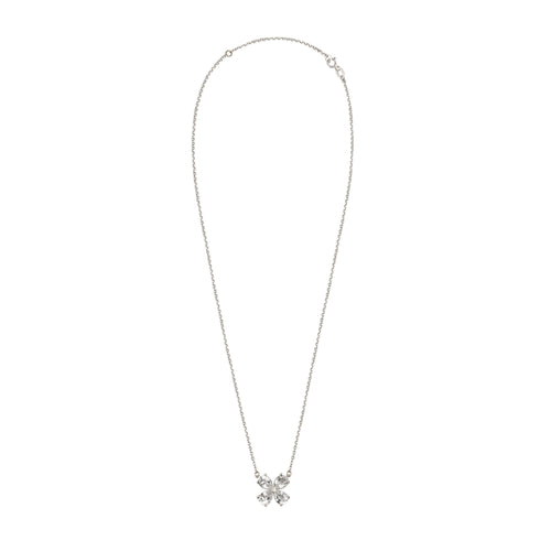 Złoty naszyjnik koniczynka z topazem