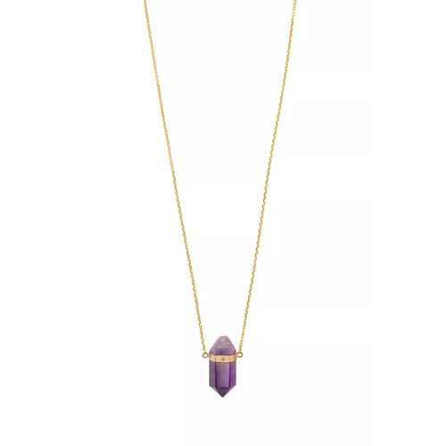 Złoty naszyjnik z ametystem