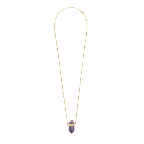 Złoty naszyjnik z ametystem