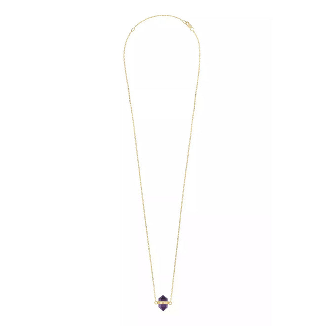 Złoty naszyjnik z ametystem 55