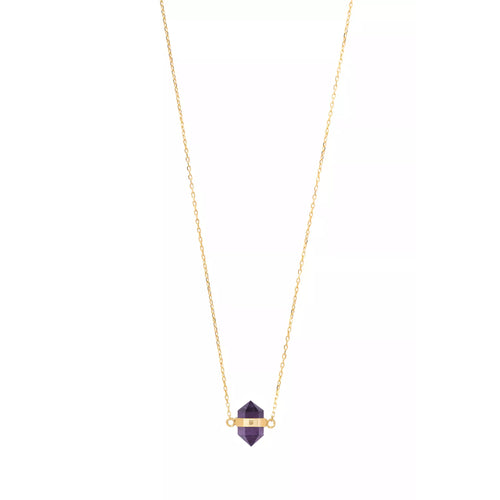 Złoty naszyjnik z ametystem 55