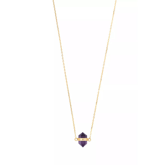 Złoty naszyjnik z ametystem 55
