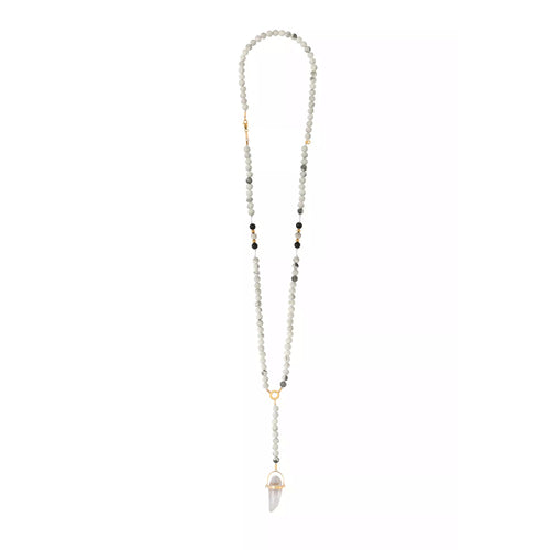 Złoty naszyjnik z białym howlitem