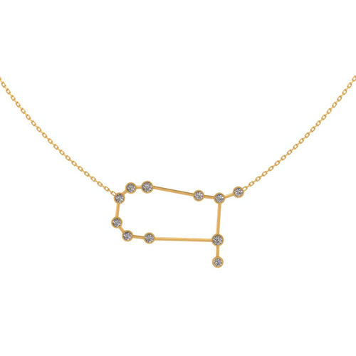 Złoty naszyjnik z konstelacją Bliźnięta i diamentami