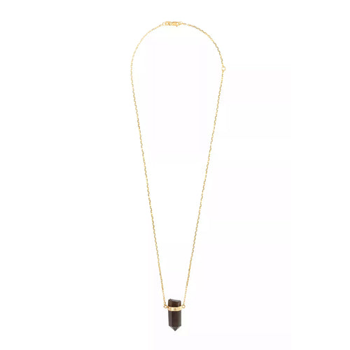 Złoty naszyjnik z kwarcem dymnym