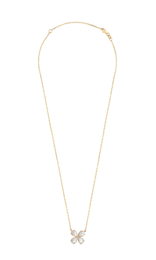 Złoty naszyjnik z masą perłową koniczynka Ceremony