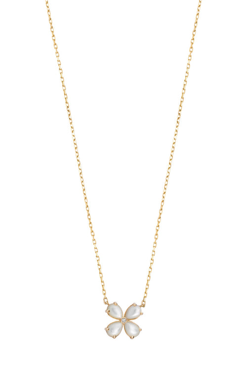 Złoty naszyjnik z masą perłową koniczynka Ceremony