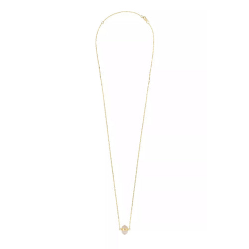 Złoty naszyjnik z różowym kwarcem 55