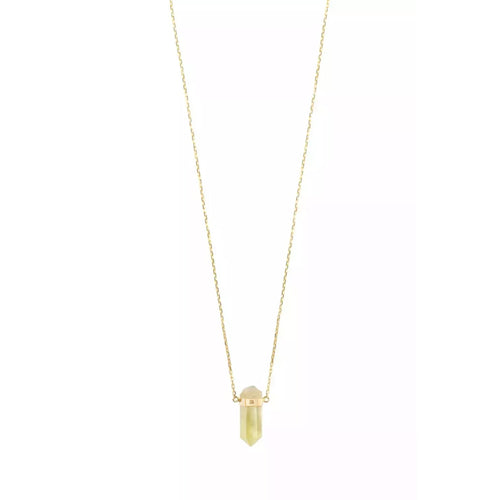 Złoty naszyjnik z żółtym kwarcem