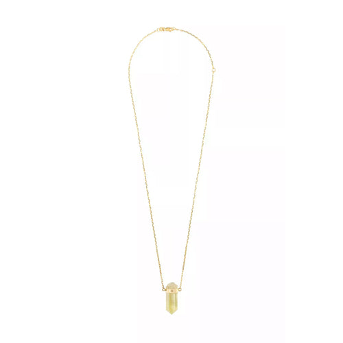 Złoty naszyjnik z żółtym kwarcem