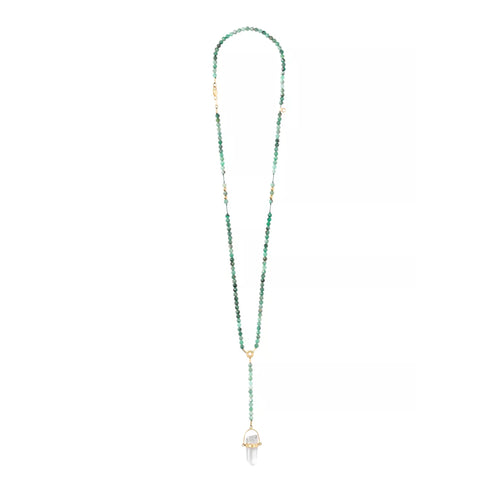 Złoty naszyjnik ze szmaragdem