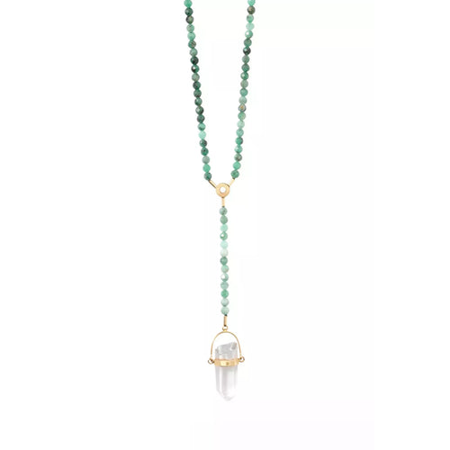 Złoty naszyjnik ze szmaragdem