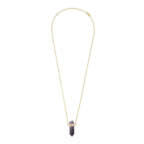 Złoty choker z mini ametystem