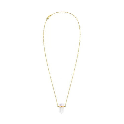 Złoty naszyjnik Gaia z kryształem górskim