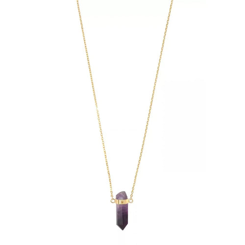 Złoty choker z mini ametystem