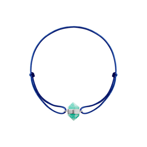 Personalizowana damska bransoletka na jedwabnym sznurku z kryształem