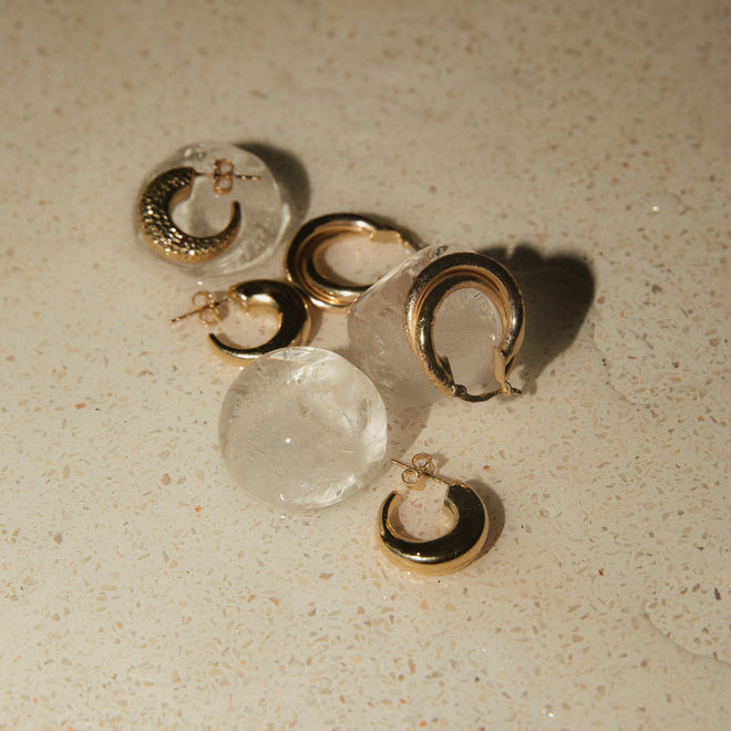 Golden Flow Hoops Earrings