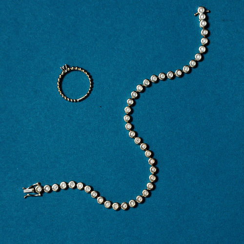 Medium Bubble Tennis Bracelet – Bransoletka tenisowa z żółtego złota z diamentami o okrągłym szlifie 0,51 ct