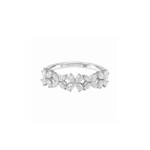 Pierścionek z białego złota z diamentami Jardin Blanc Diamond Ring