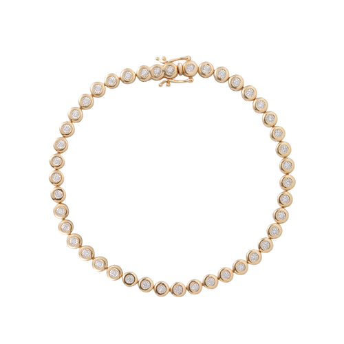 Medium Bubble Tennis Bracelet – Bransoletka tenisowa z żółtego złota z diamentami o okrągłym szlifie 0,51 ct