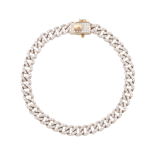Złota bransoletka Diamond Cuban Link