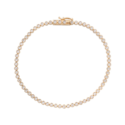 Small Bubble Tennis Bracelet - Bransoletka tenisowa z żółtego złota z diamentami o okrągłym szlifie 0,33 ct