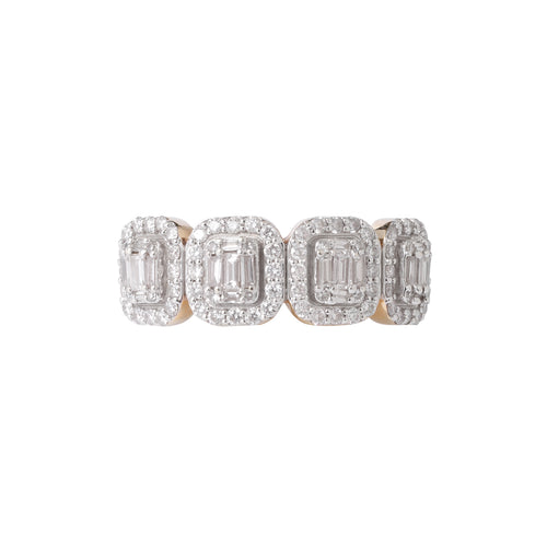 Mosaïque Ring – Złoty pierścionek z diamentami o różnych szlifach