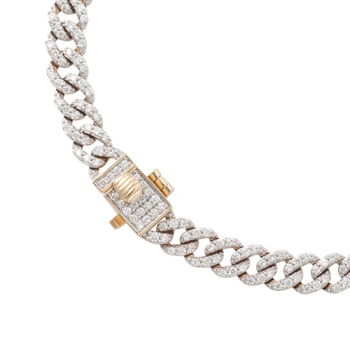 Złota bransoletka Diamond Cuban Link